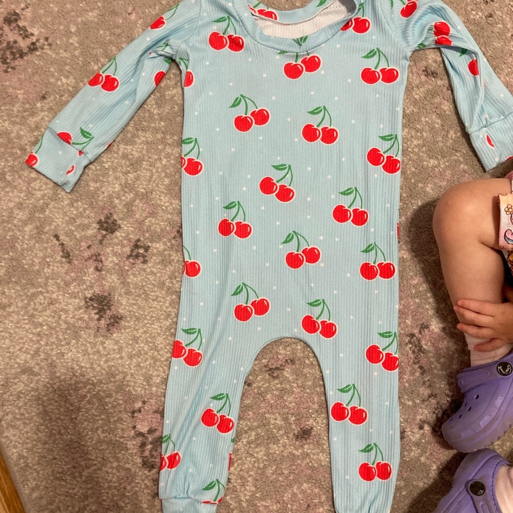 18-24m Handmade Cherry Print Kids Romper